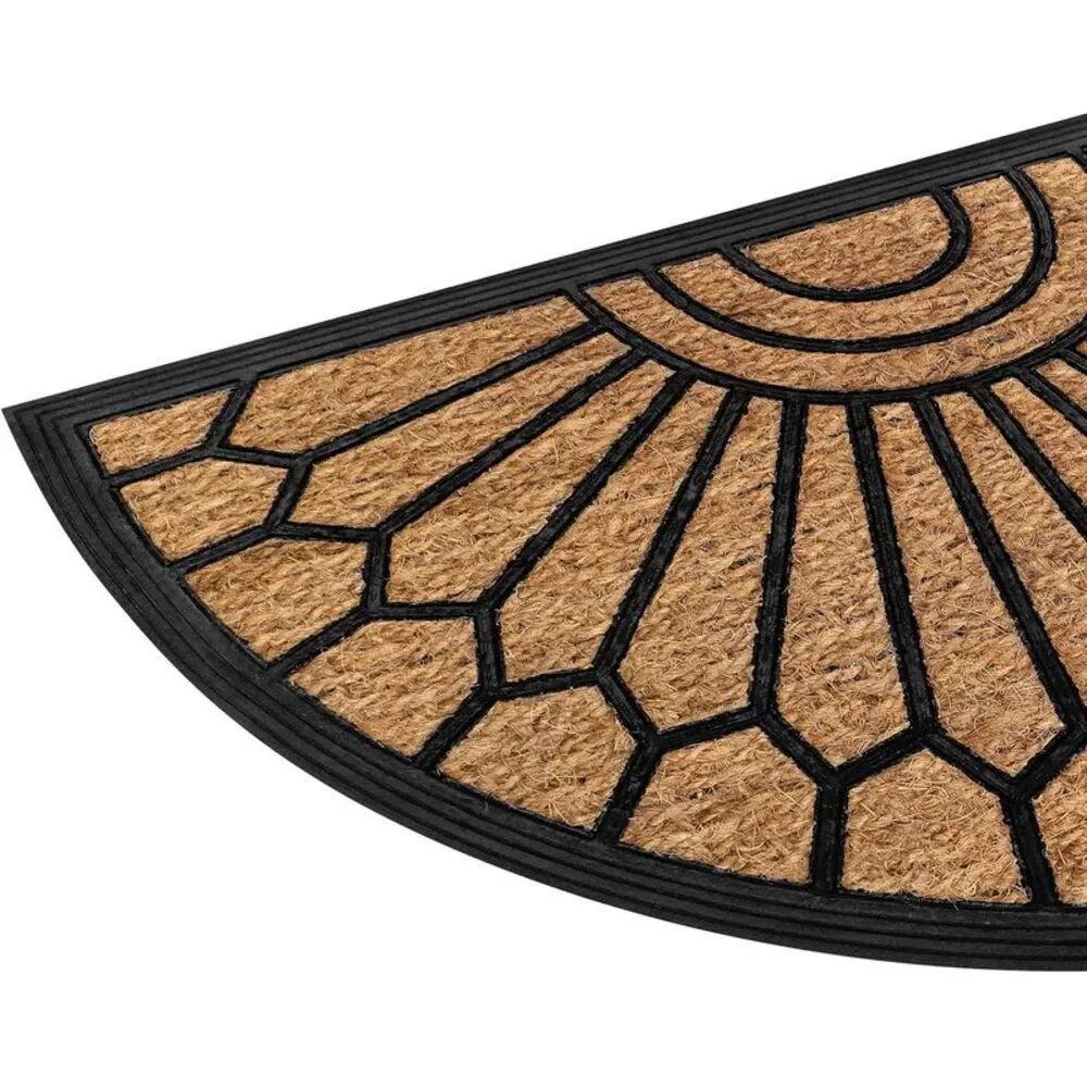 Geometric Entrance Door Mat, 100% Natural Coconut Husk Fibers & Non-Skid
